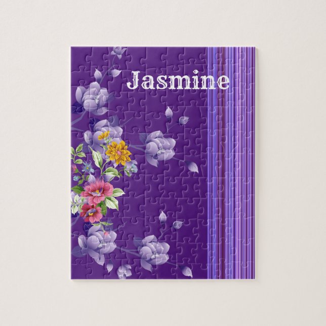 Quebra-cabeça Rastreamento Roxo Floral (Vertical)