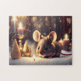 Quebra-cabeça Rato bonito celebra o Natal