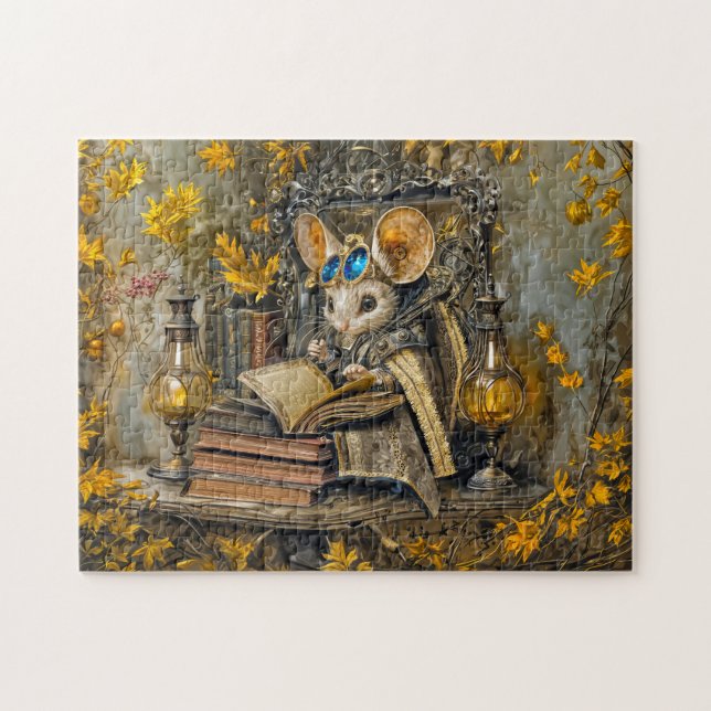 Quebra-cabeça Rato de leitura steampunk (Horizontal)