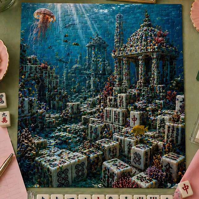 Quebra-cabeça Recife de Azulejo de Mahjong Subaquático Oceano Co (Criador carregado)
