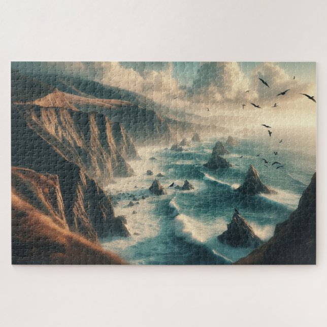 Quebra-cabeça Recortes Costeiros - Paisagem Cênnica Espirituosa (Horizontal)