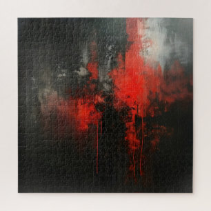 Quebra-cabeça Red Black Abstrato Art