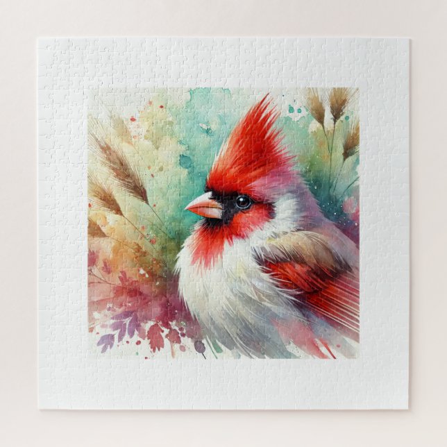Quebra-cabeça Red crested cardinal 060824AREF107 - Watercolor (Vertical)