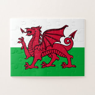 Quebra-cabeça Red Dragon Celtic Flag & Welsh