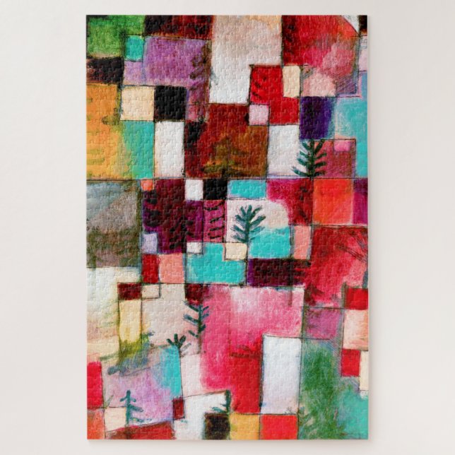 Quebra-cabeça Red Green e Violet, Paul Klee (Vertical)