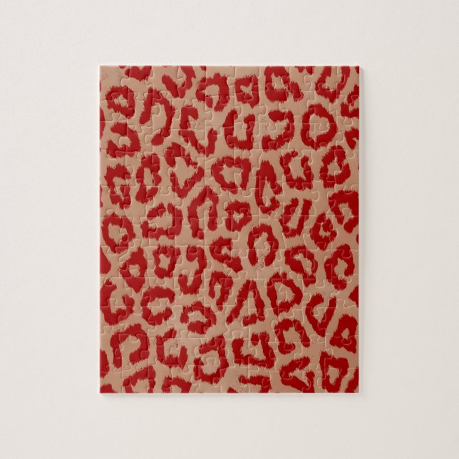Quebra-cabeça Red Leopard Skin Art (Vertical)