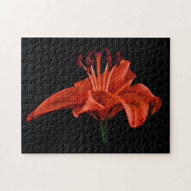 Quebra-cabeça Red Lily Em Preto (Horizontal)