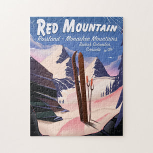 Quebra-cabeça Red Mountain British Columbia, Canadá, poster de e