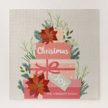 Red Poinsettia Christma Joy nome da família person