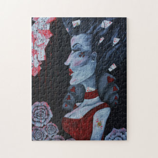 Quebra-cabeça Red Queen Of Hearts Alice Wonderland Fantasy Art