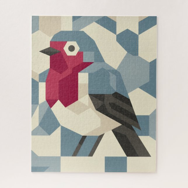 Quebra-cabeça Red Robin in Vector Block Jigsaw Puzzle (Vertical)