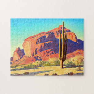 Quebra-cabeça Red Rocks and Cactus, 1945 por Maynard Dixon