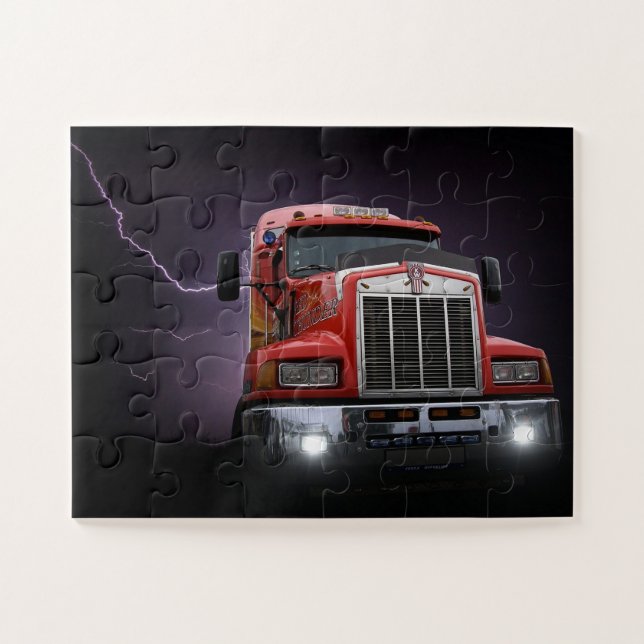 Quebra-cabeça Red Thunder KW Big Rig 18 Wheeler (Horizontal)
