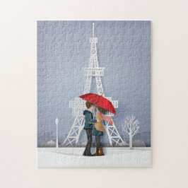 Quebra-cabeça Red Umbrella nos Namorados Casais de Paris