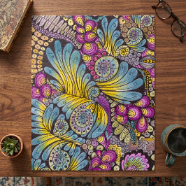 Quebra-cabeça Redemoinhos de Rabiscos Abstratos Padrão Colorido