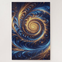 Quebra-cabeça Redemoinhos Modernos Abstratos Espaciais Azul Real