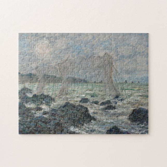 Quebra-cabeça Redes de pesca em Pourville por Claude Monet (Horizontal)