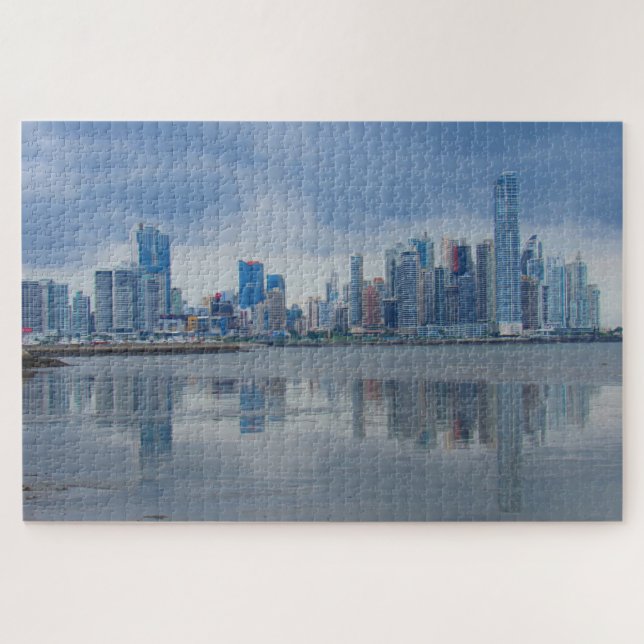 Quebra-cabeça reflexo da cidade do panamá (Horizontal)
