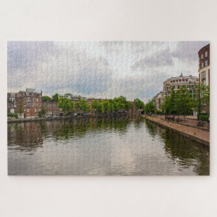 Quebra-cabeça Reflexo do Canal de Amesterdã, Países Baixos