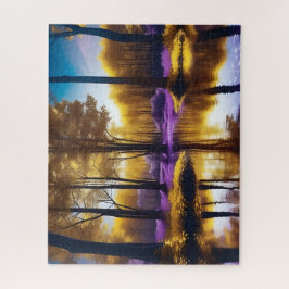 Quebra-cabeça Reflexões da Floresta Tranquila da Serenidade do o