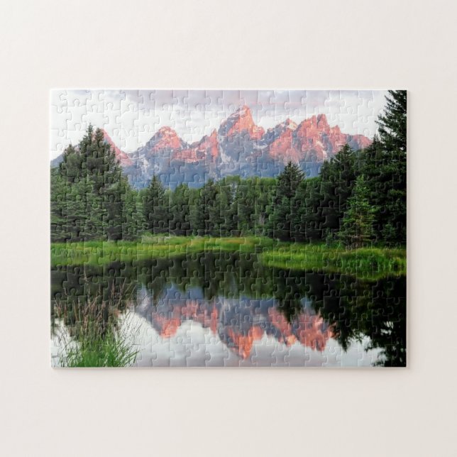 Quebra-cabeça Reflexões grandes de Teton sobre a lagoa do castor (Horizontal)