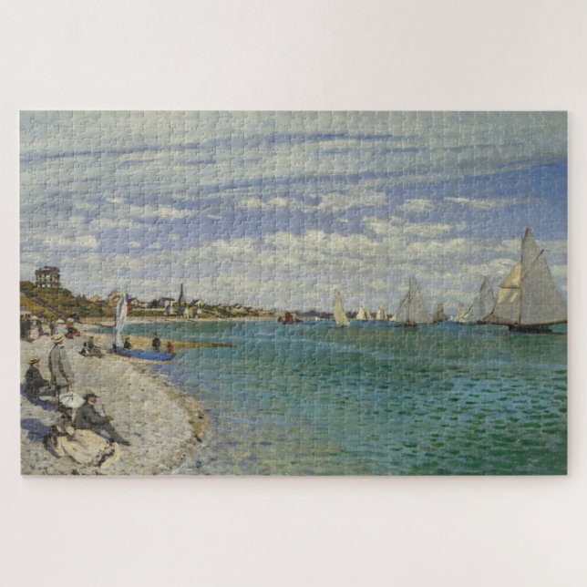 Quebra-cabeça Regata de Claude Monet em Sainte-Adresse (1867) (Horizontal)