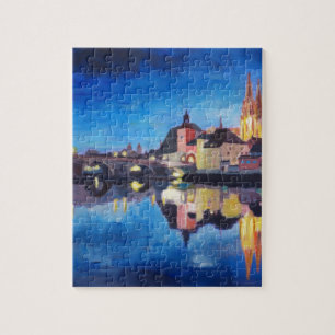 Quebra-cabeça Regensburg, Bavaria at Dawn
