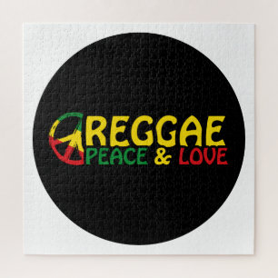 Quebra-cabeça Reggage art com palavras positivas Peace and Love
