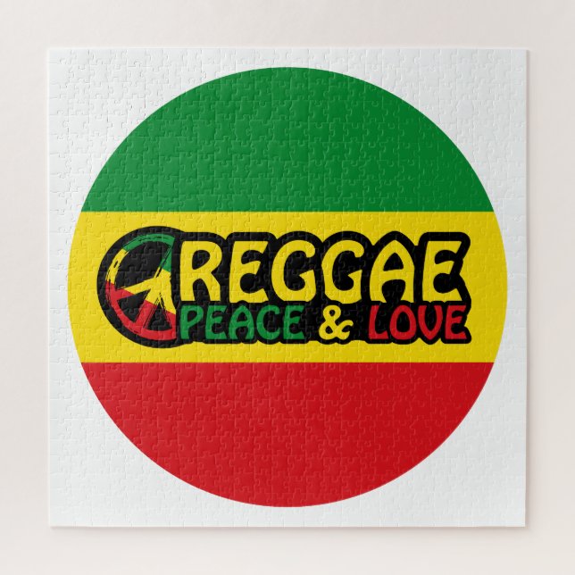 Quebra-cabeça Reggage art com palavras positivas Peace and Love (Vertical)