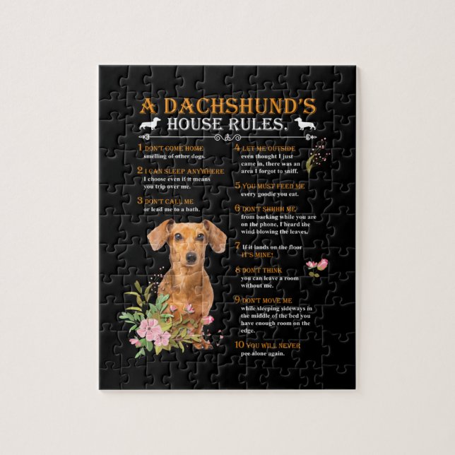 Quebra-cabeça Regras da Casa de Dachshund (Vertical)