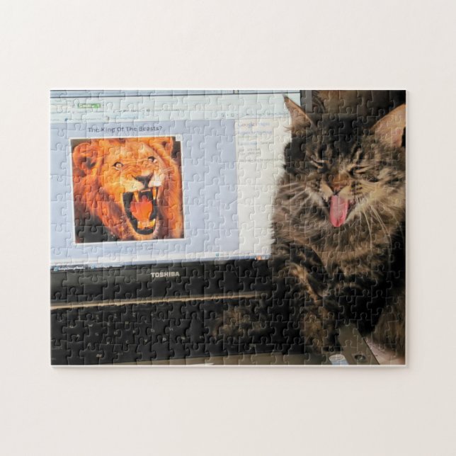 Quebra-cabeça Rei de Bestas e Gato Rindo ou Foto (Horizontal)