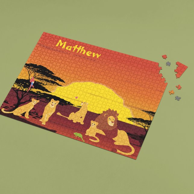 Quebra-cabeça Rei Leão da Selva Personalizada África (Criador carregado)