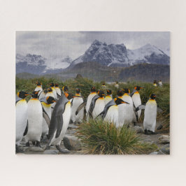 Quebra-cabeça Rei Pinguins e Montanhas na Geórgia do Sul
