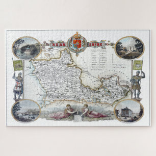 Quebra-cabeça Reimpressão de um mapa vintage de Berkshire, Reino