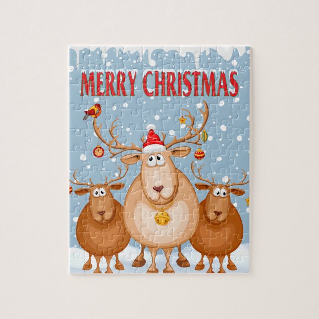 Quebra-cabeça Reindeer de Natal (Vertical)