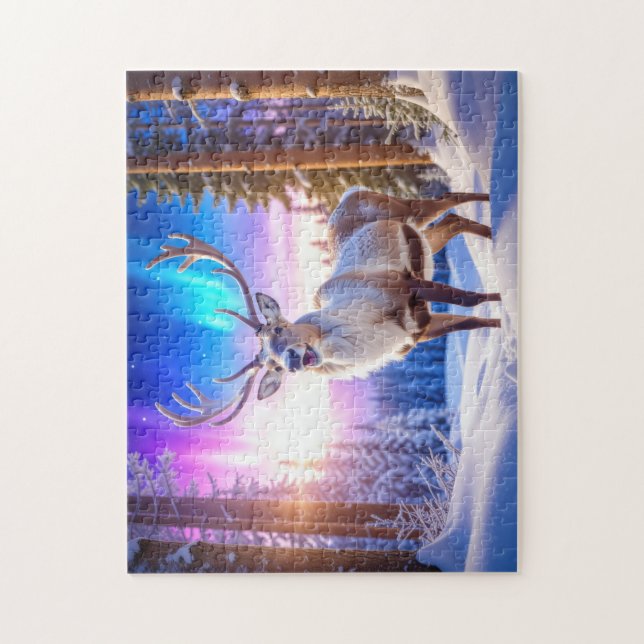 Quebra-cabeça Reindeer de Natal (Vertical)