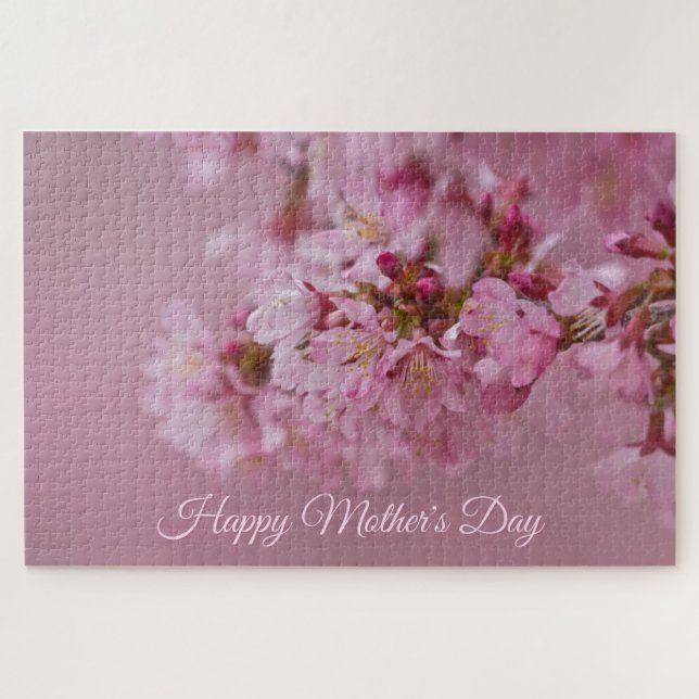 Quebra-cabeça Relfexos Rosa Pálido do Dia das Mães de Flores de  (Horizontal)