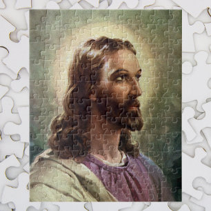 Quebra-cabeça Religioso Vintage, Retrato de Jesus Cristo com Hal
