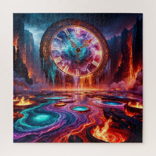 Quebra-cabeça Relógio de Fusão na Paisagem Fiery