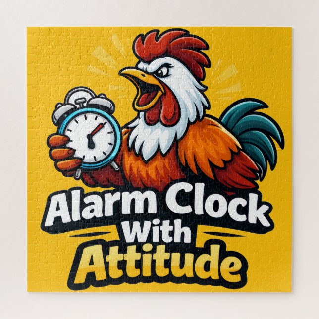 Quebra-cabeça Relógio despertador com atitude, citação do roaste (Vertical)