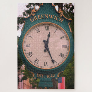 Quebra-cabeça Relógio Poste da Avenida Greenwich, Greenwich, CT