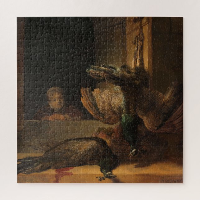 Quebra-cabeça Rembrandt, Ainda com Peacocks - Belas Artes (Vertical)