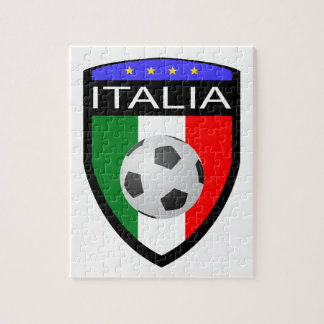 Quebra-cabeça Remendo da bandeira de Italia/Italia - com bola de