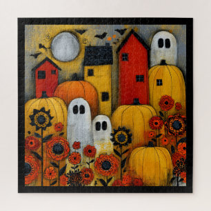 Quebra-cabeça Remendo de Halloween de Arte Popular Caprichosa