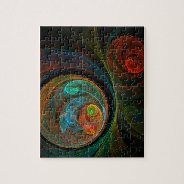 Quebra-cabeça Renascimento de Abstrato de Arte Azul (Vertical)