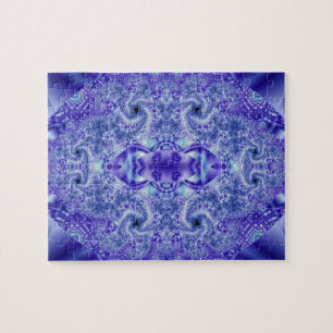 Quebra-cabeça Renda   Arte Fractal Roxa e Branca