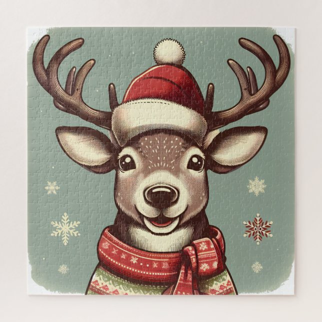 Quebra-cabeça Renne de Noël vintage (Vertical)