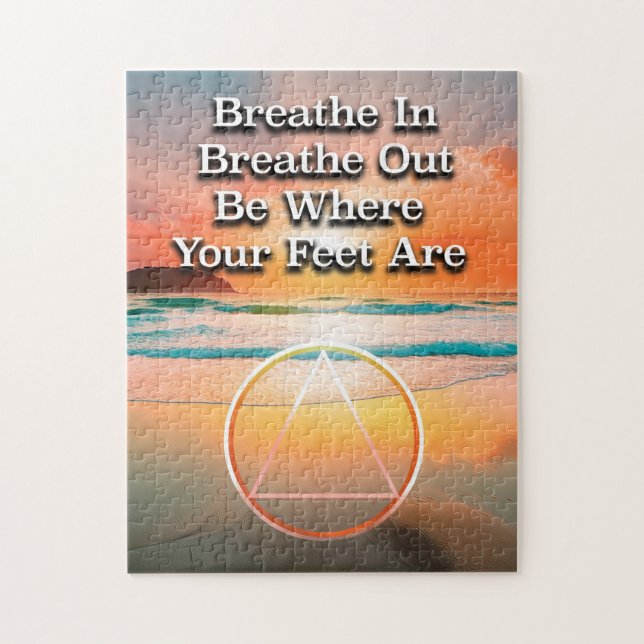 Quebra-cabeça Respirar Em Breathe Recovery Slogan Sunrise (Vertical)