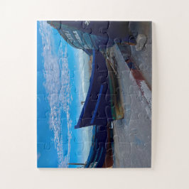 Quebra-cabeça Resting Blue Boats on Essaouira Shore