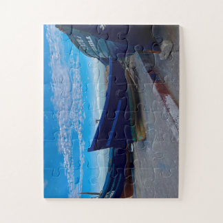 Quebra-cabeça Resting Blue Boats on Essaouira Shore